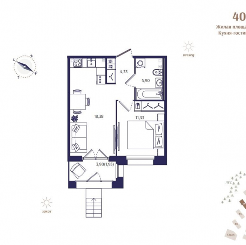 1-комн квартира Зеленогорск г., Кривоносовская ул.,  к. В4