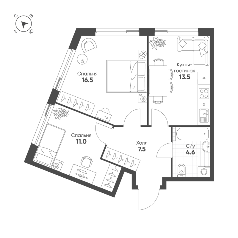 Продажа 2-комн квартиры в новостройке Автозаводская ул,  к. 4.5.2
