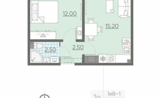 Продажа 1-комн квартиры на вторичном рынке Ковалёво, Поперечная улица