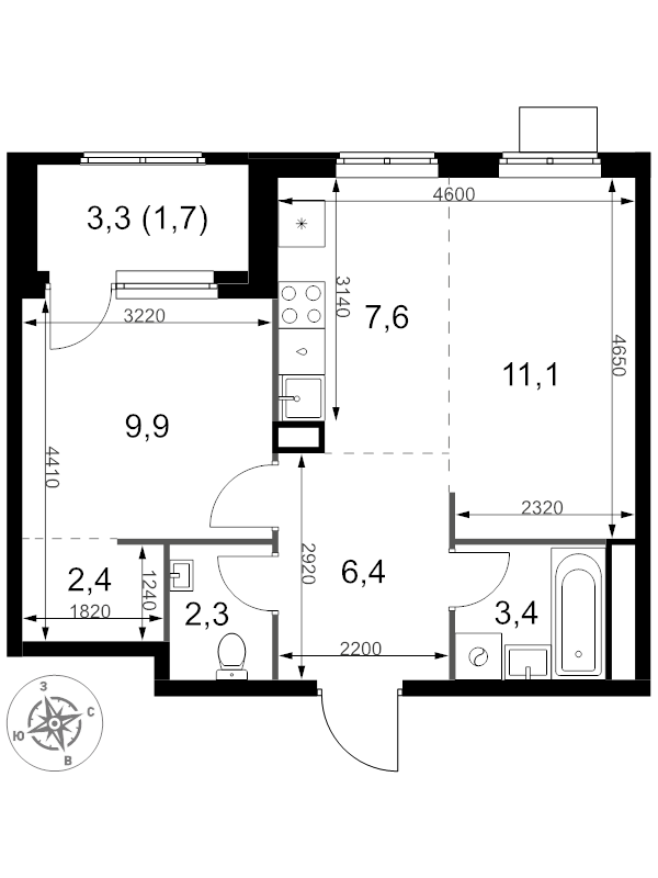 Продажа 1-комн квартиры в новостройке Химки г., Олимпийская ул.,  к. 2.2