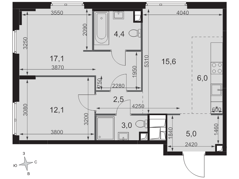 Продажа 2-комн квартиры в новостройке Москва г., Шеногина ул.,  к. 6.3