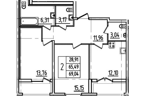 Продажа 2-комн квартиры на вторичном рынке Юрия Гагарина пр-кт,  д. 32,  к. 5