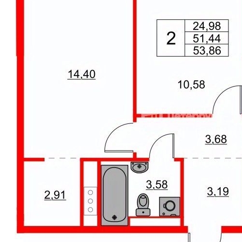 2-комн квартира улица Шкапина, 15
