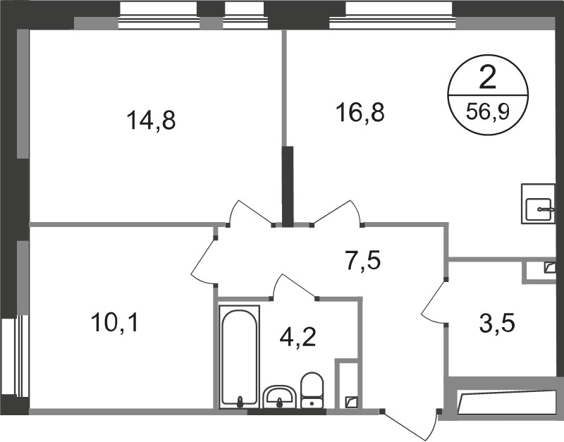 Продажа 2-комн квартиры в новостройке Московский г., Бианки ул.,  к. 9.2