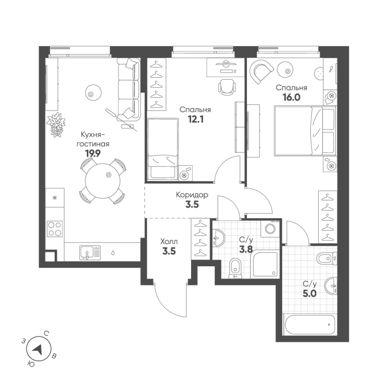 Продажа 2-комн квартиры в новостройке Москва г., Автозаводская ул.,  к. 4.1.1