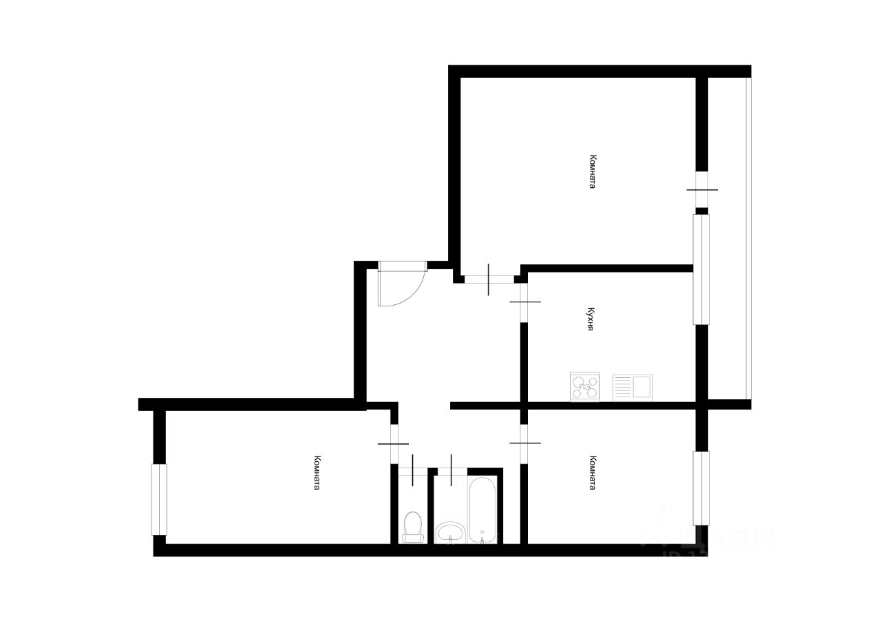 Продажа 3-комн квартиры на вторичном рынке улица 2-я Марьиной рощи, 22