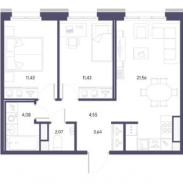 Продажа 2-комн квартиры на вторичном рынке ул Графова,  д. 2