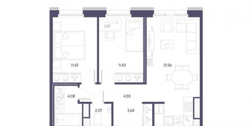 2-комн квартира ул Графова,  д. 2