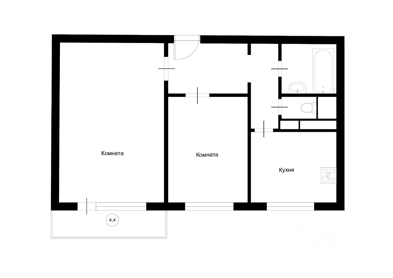 Продажа 2-комн квартиры на вторичном рынке Подольск, проезд Флотский, 1