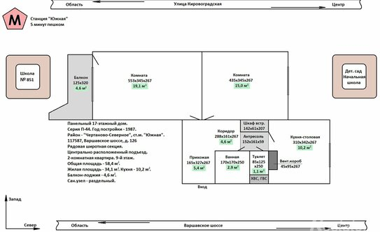 Продажа 2-комн квартиры на вторичном рынке Варшавское ш