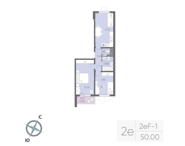 Продажа 2-комн квартиры в новостройке Санкт-Петербург г., Пискаревский пр-кт,  к. 13