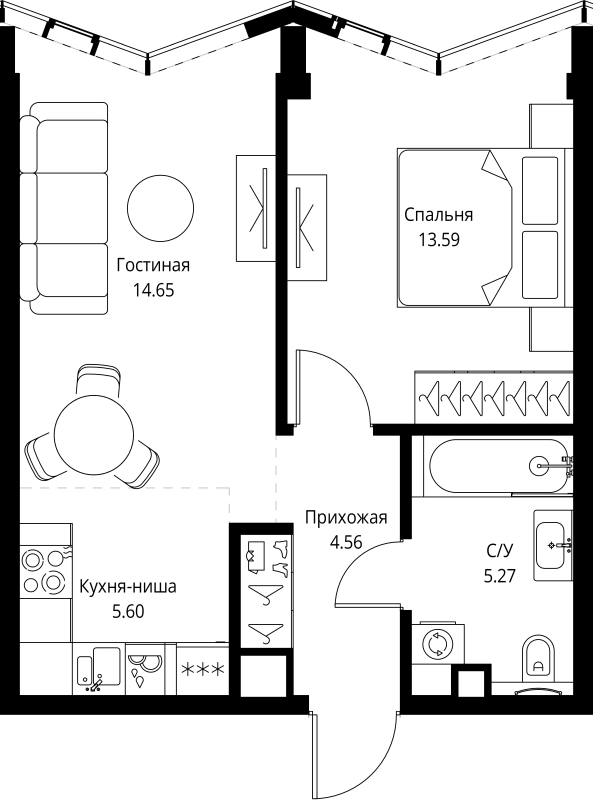 Продажа 1-комн квартиры в новостройке Москва г., Мира пр-кт,  к. 3