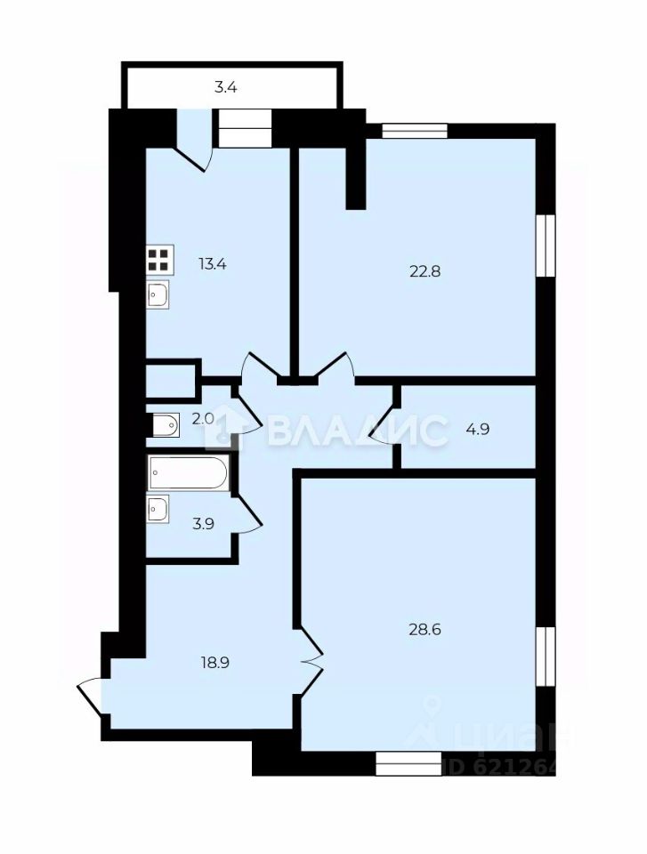 Продажа 2-комн квартиры на вторичном рынке улица Савушкина, 133к1