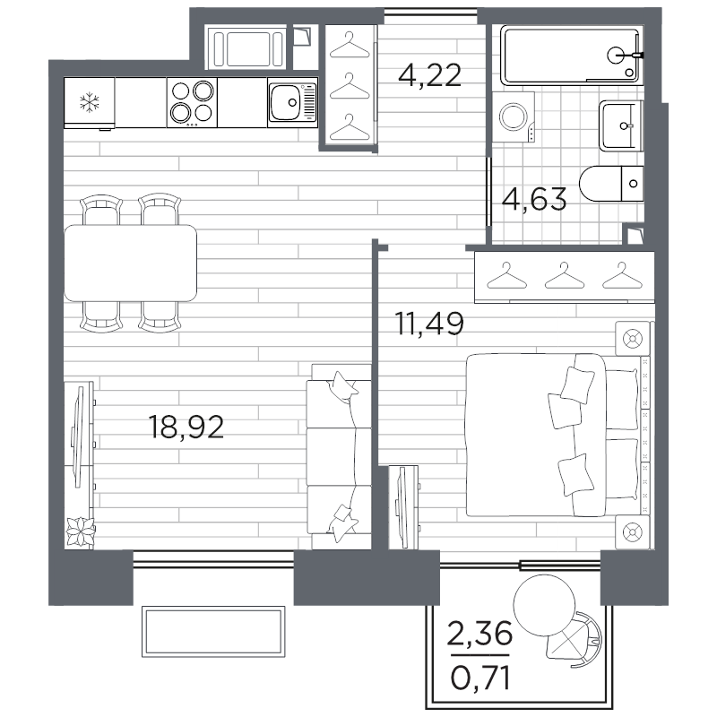 Продажа 1-комн квартиры в новостройке Санкт-Петербург г., Полюстровский пр-кт,  к. 5