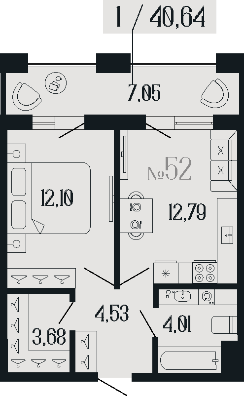 Продажа 1-комн квартиры в новостройке Коли Томчака 3