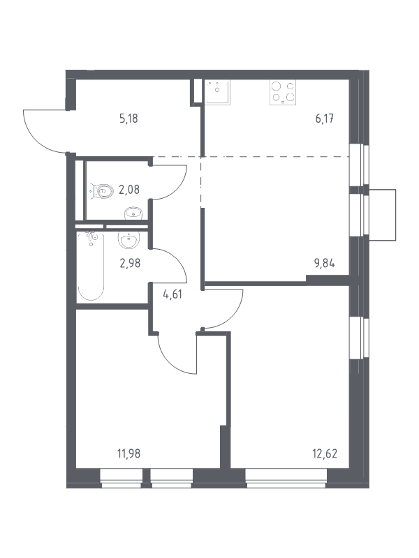 Продажа 2-комн квартиры в новостройке Богданиха д., Красная Слобода ул.,  к. 7.4