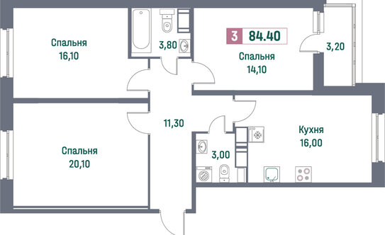 Продажа 3-комн квартиры на вторичном рынке Муринское городское поселение, , Мурино, Ручьевский пр-кт,  д. 1/24