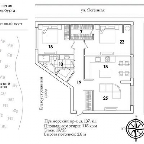 3-комн квартира Приморский пр-кт,  д. 137 к.1