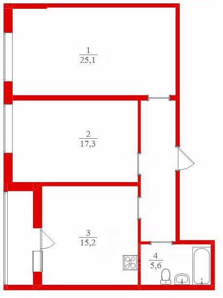 Продажа 2-комн квартиры на вторичном рынке набережная Реки Смоленки, 3к2