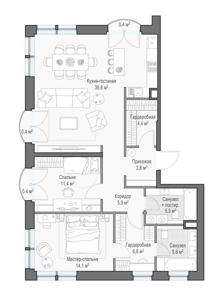 Продажа 3-комн квартиры в новостройке Москва г., Дубовой Рощи ул.