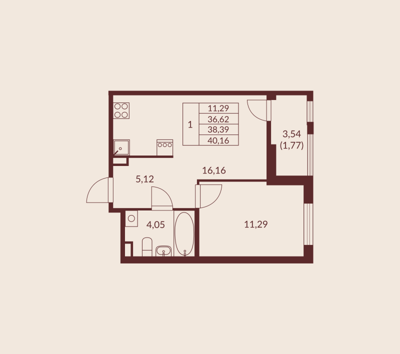 Продажа 1-комн квартиры в новостройке Мурино п., Шоссе в Лаврики ул.,  к. 1