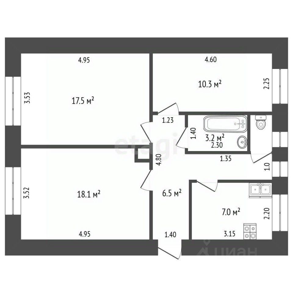 Продажа 3-комн квартиры на вторичном рынке Ивантеевка, Первомайская улица, 30/2