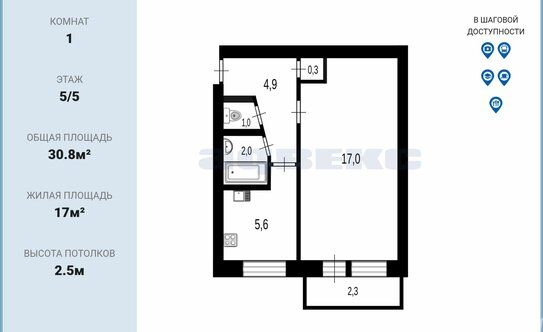 Продажа 1-комн квартиры на вторичном рынке улица Тамбасова,  д. 24