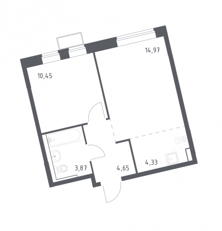 Планировка ЖК Квартал Западный, 10.45 м2