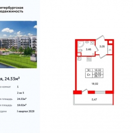 Продажа студии Пулковское шоссе