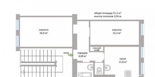 2-комн квартира 1-я Красноармейская ул. ,  д. 22