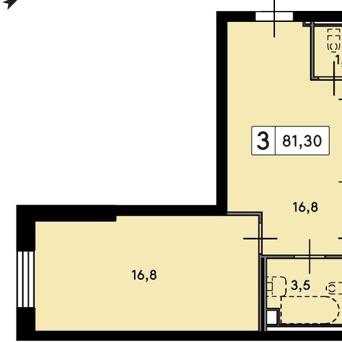 3-комн квартира пос. Щеглово, 94