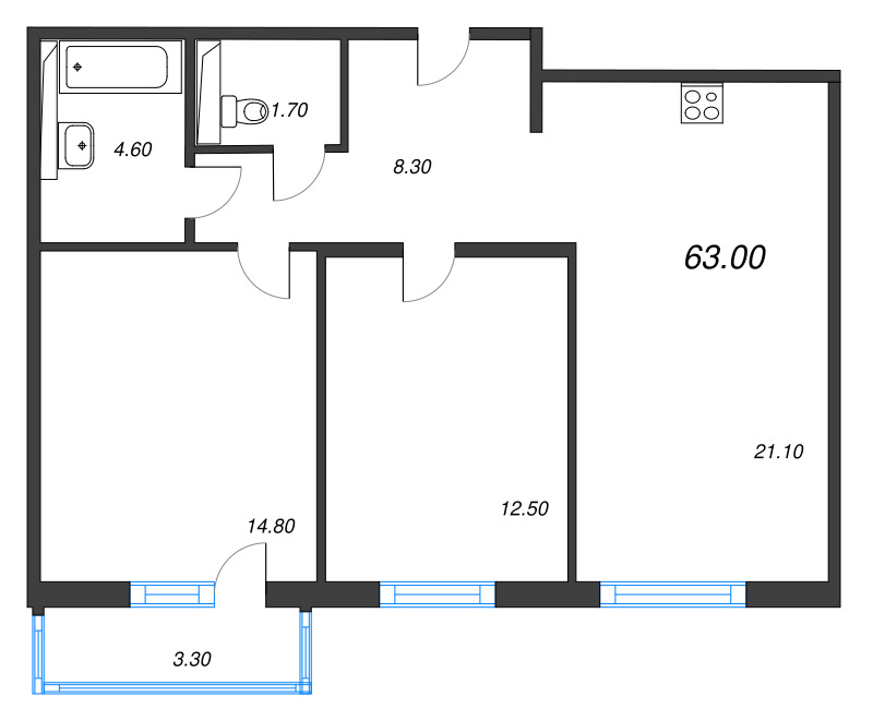 Продажа 2-комн квартиры в новостройке Санкт-Петербург г., Руднева ул.,  к. 1