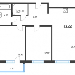 Продажа 2-комн квартиры в новостройке Санкт-Петербург г., Руднева ул.,  к. 1