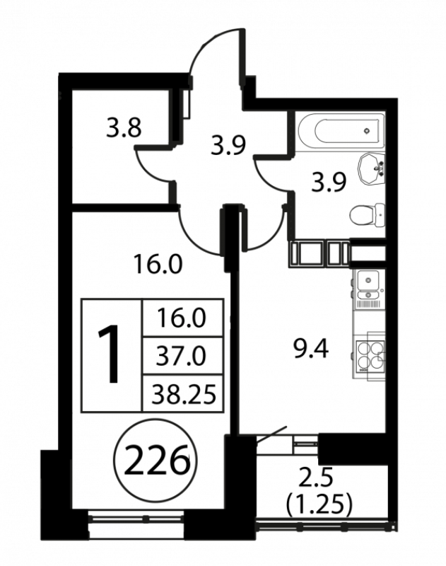 Продажа 1-комн квартиры в новостройке Домодедово с., Жуковского ул.,  к. 2