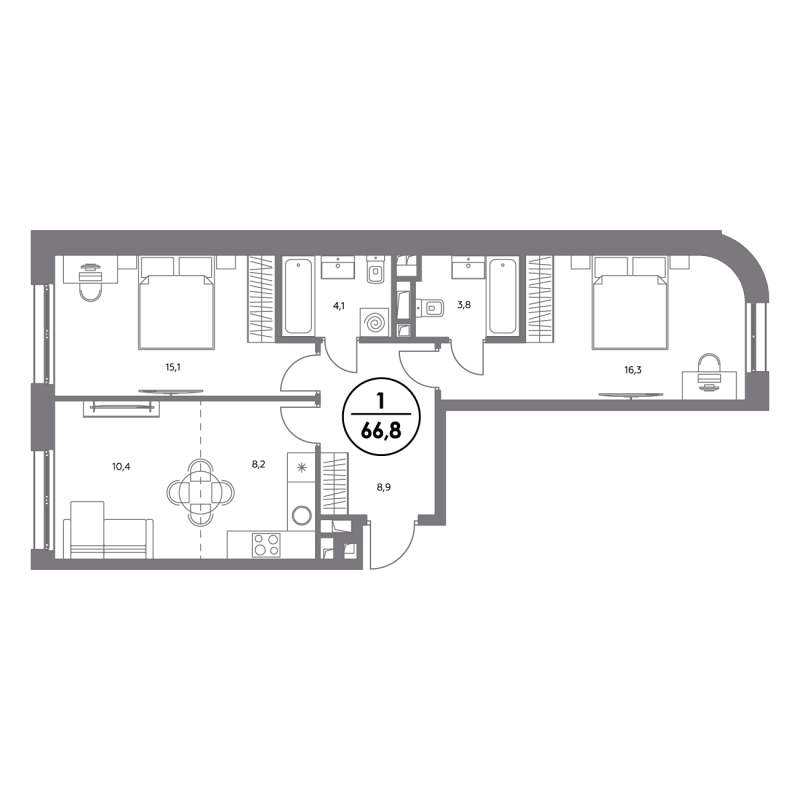 Продажа 2-комн квартиры в новостройке Москва г., Шоссейная ул.,  к. 1.4