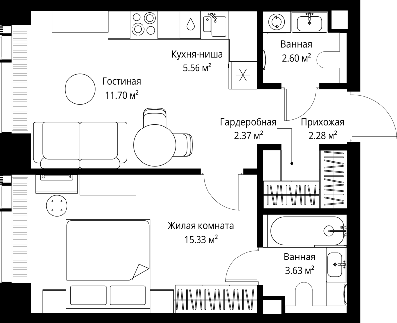 Продажа 1-комн квартиры в новостройке Москва г., Верейская ул.,  к. 2.3