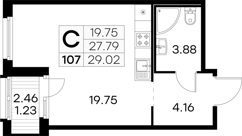Продажа студии Парголово п., Михайловская дор.,  к. 6