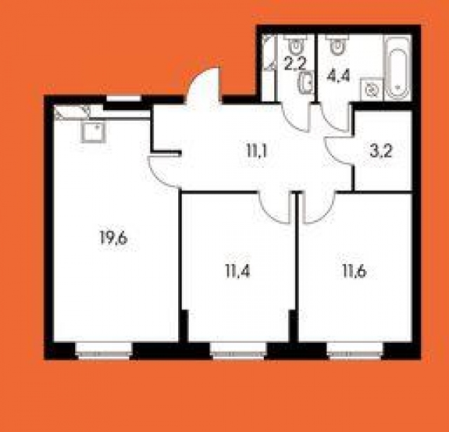 Планировка ЖК Green park, 23 м2