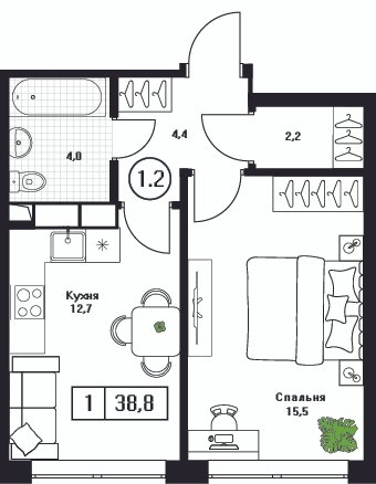 Продажа 1-комн квартиры в новостройке Пушкино г., Нижняя ул.,  к. 2
