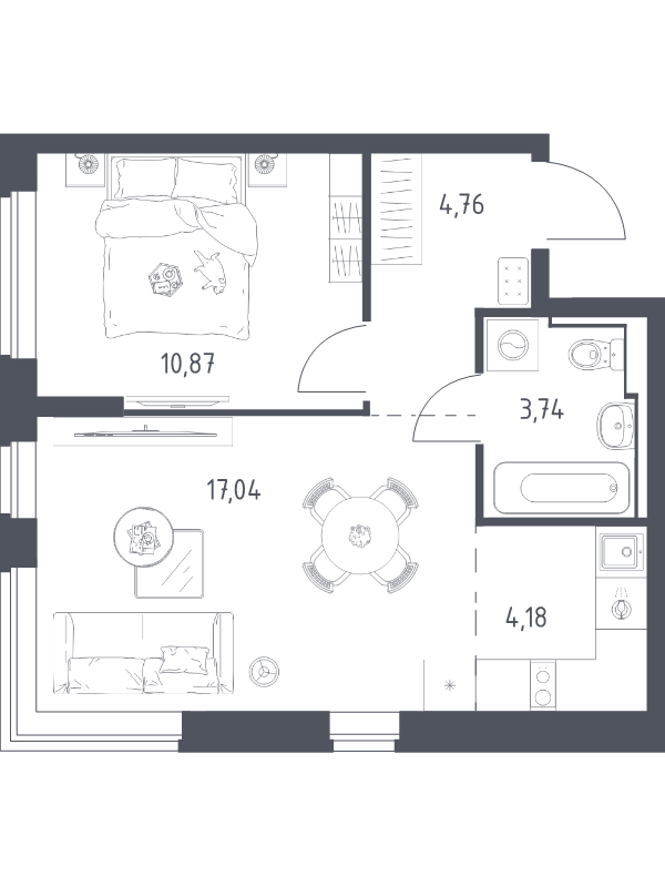 Продажа 1-комн квартиры в новостройке Горки Ленинские пгт, Каширское ш.,  к. 17