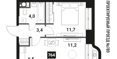 1-комн квартира Москва г., Семеновская наб.,  к. 1