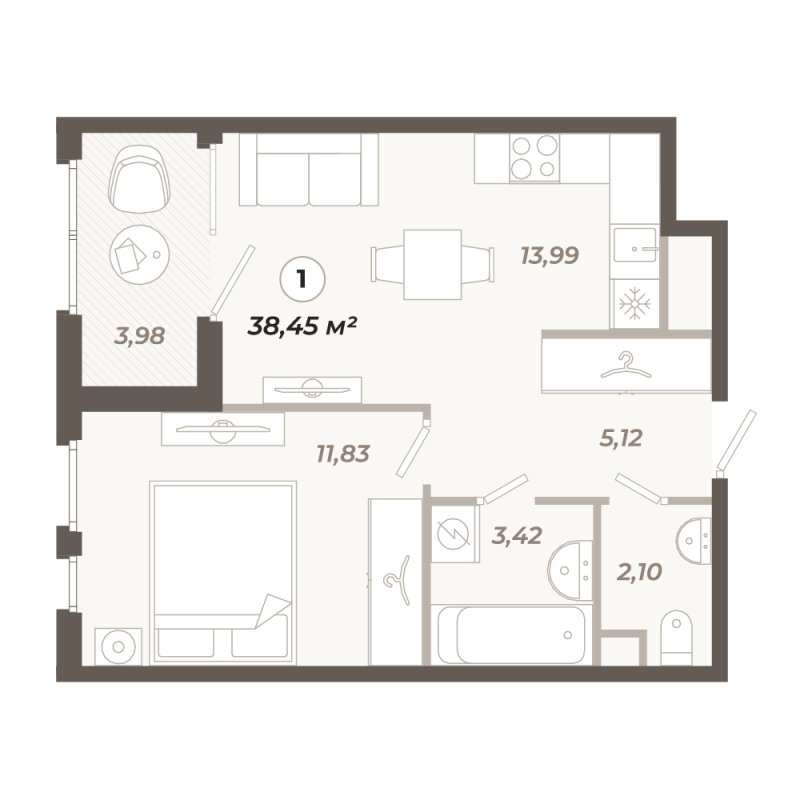 Продажа 1-комн квартиры в новостройке Санкт-Петербург г., Коли Томчака ул.,  к. 1