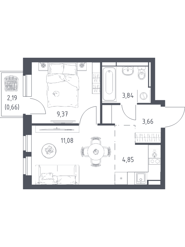 Продажа 1-комн квартиры в новостройке Горки Ленинские пгт, Каширское ш.,  к. 17