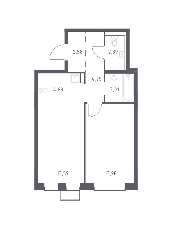 Продажа 1-комн квартиры в новостройке Егорово п., Колхозная ул.,  к. 3.3