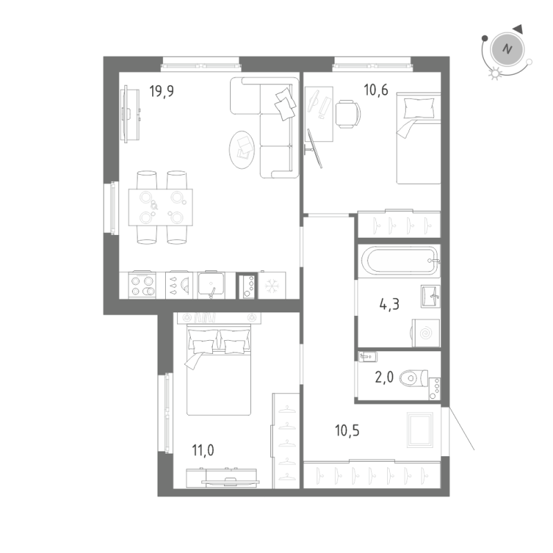 Продажа 2-комн квартиры в новостройке Шушары п., Школьная ул.,  к. 1