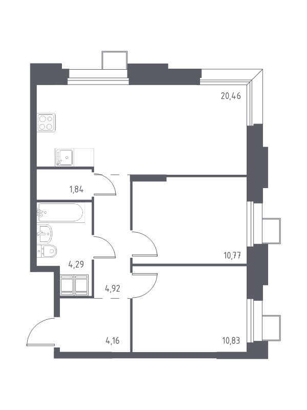 Продажа 2-комн квартиры в новостройке Дудкино д., Цветочная ул.,  к. 2.3