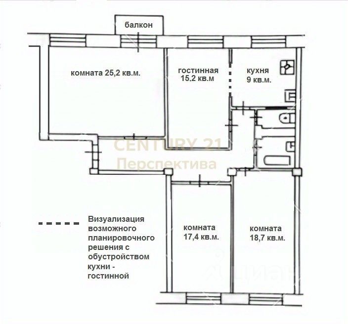 Продажа 3-комн квартиры на вторичном рынке улица Рогожский Вал, 7