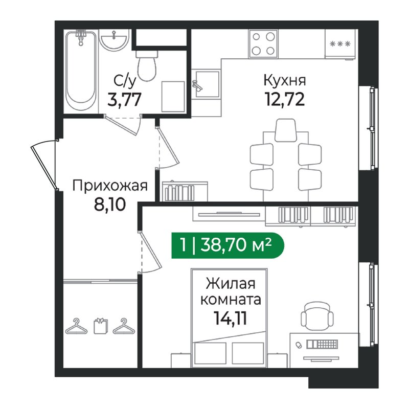 Продажа 1-комн квартиры в новостройке Сертолово г., Дмитрия Кожемякина ул.,  к. 4