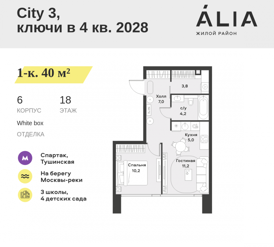 Продажа 1-комн квартиры в новостройке СЗАО, Лётная улица, 95Б