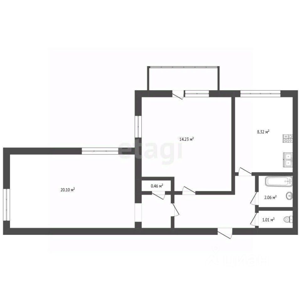 Продажа 2-комн квартиры на вторичном рынке улица Стойкости, 14